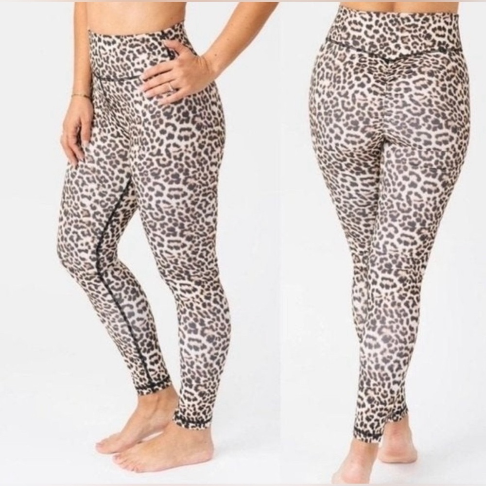 ZYIA Active Leopard Brilliant Scrunchy What Hi Rise Leggings Size 6-8